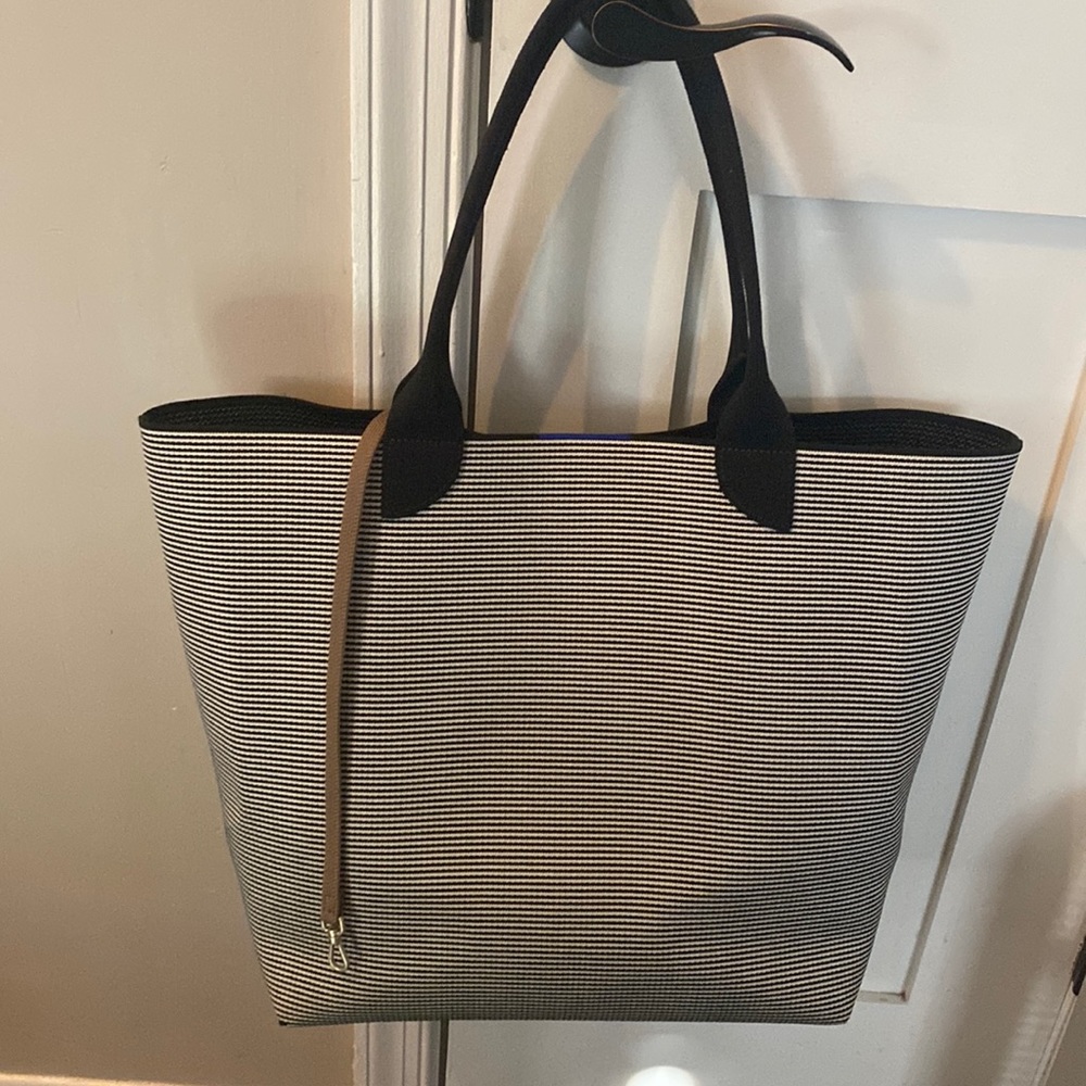 Rothy’s black and white stripe lightweight  tote in great condition